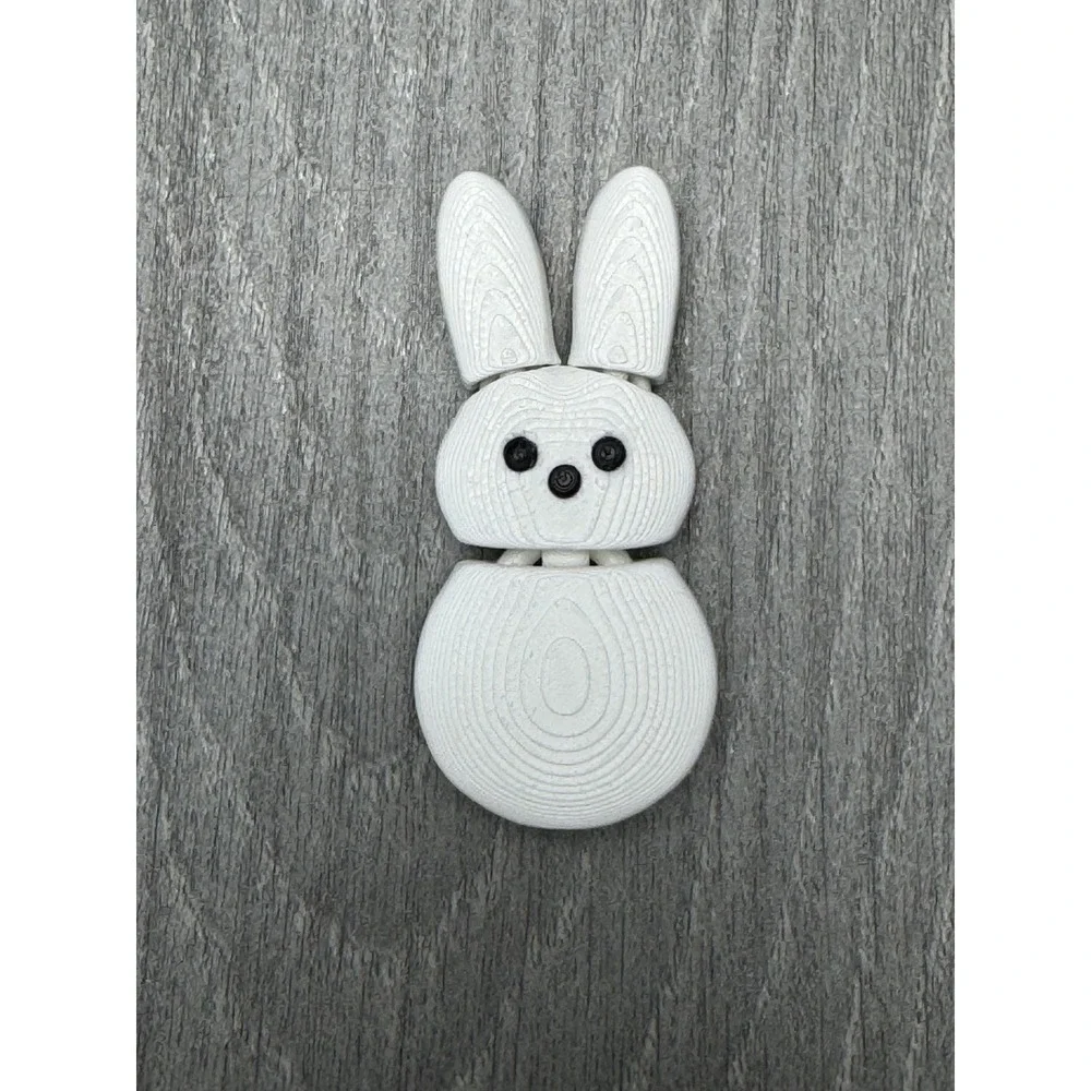 6 Pc - Easter Bunny‎ Fridge Magnets Fidget Articulated 3D Printed Rabbit Pastel